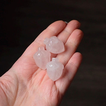 Rose Quartz Acorn | Rose Quartz Crystal Carving | Crystal Acorns