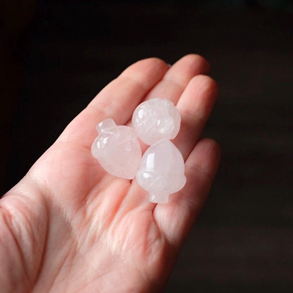 Rose Quartz Acorn | Rose Quartz Crystal Carving | Crystal Acorns