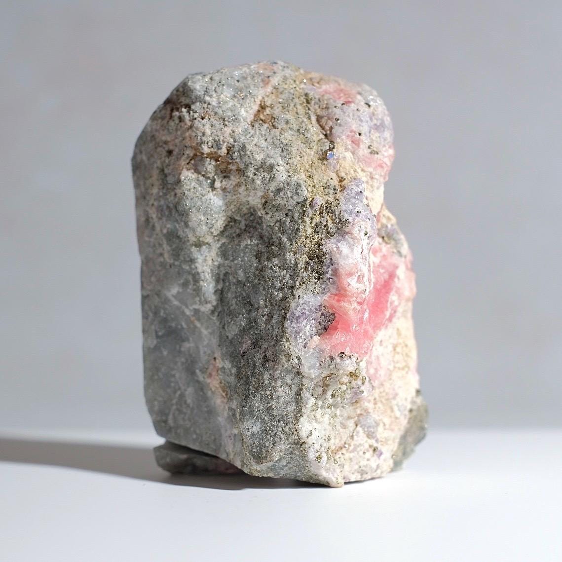 Rhodochrosite + Fluorite + Pyrite Specimen | Rhodochrosite Natural Crystal