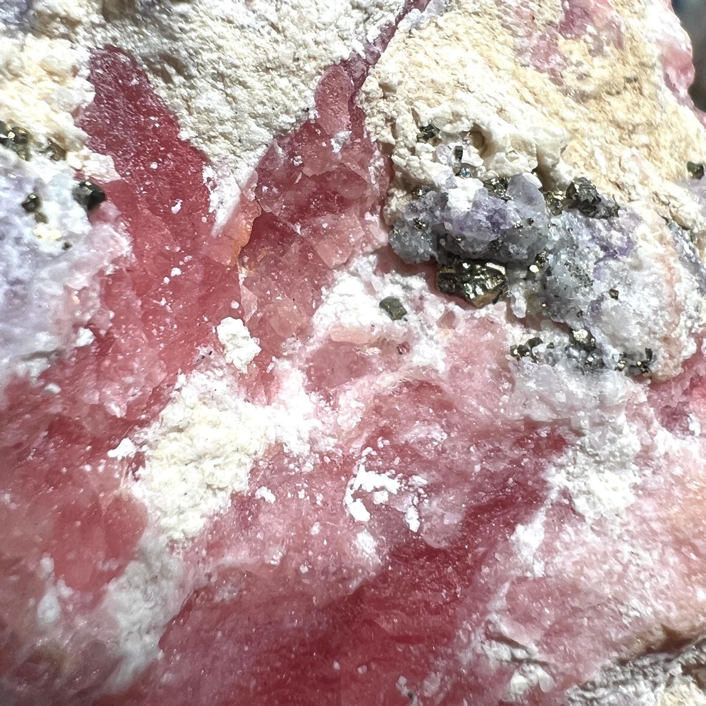 Rhodochrosite + Fluorite + Pyrite Specimen | Rhodochrosite Natural Crystal