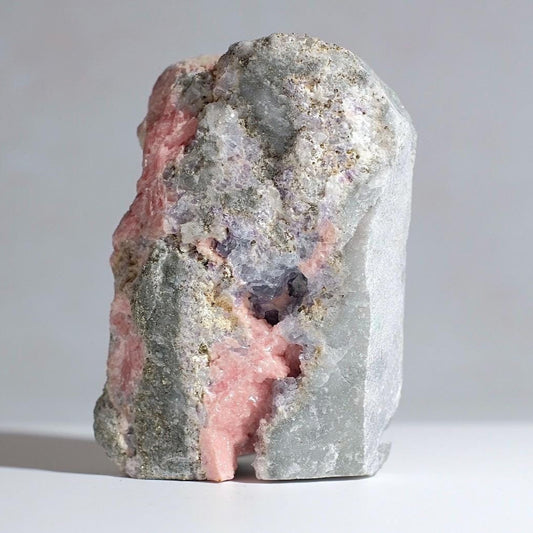 Rhodochrosite + Fluorite + Pyrite Specimen | Rhodochrosite Natural Crystal