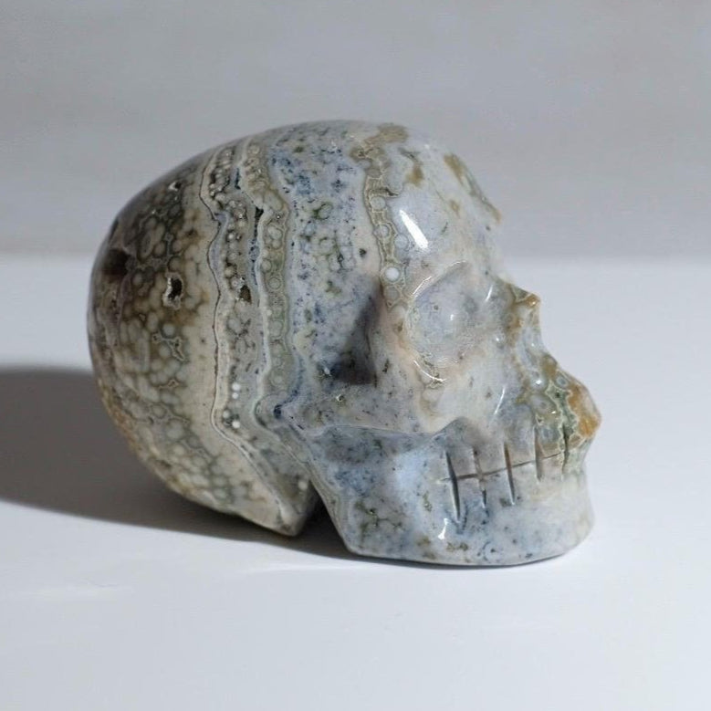 Ocean Jasper Crystal Skull | Orbicular Jasper Stone Skull