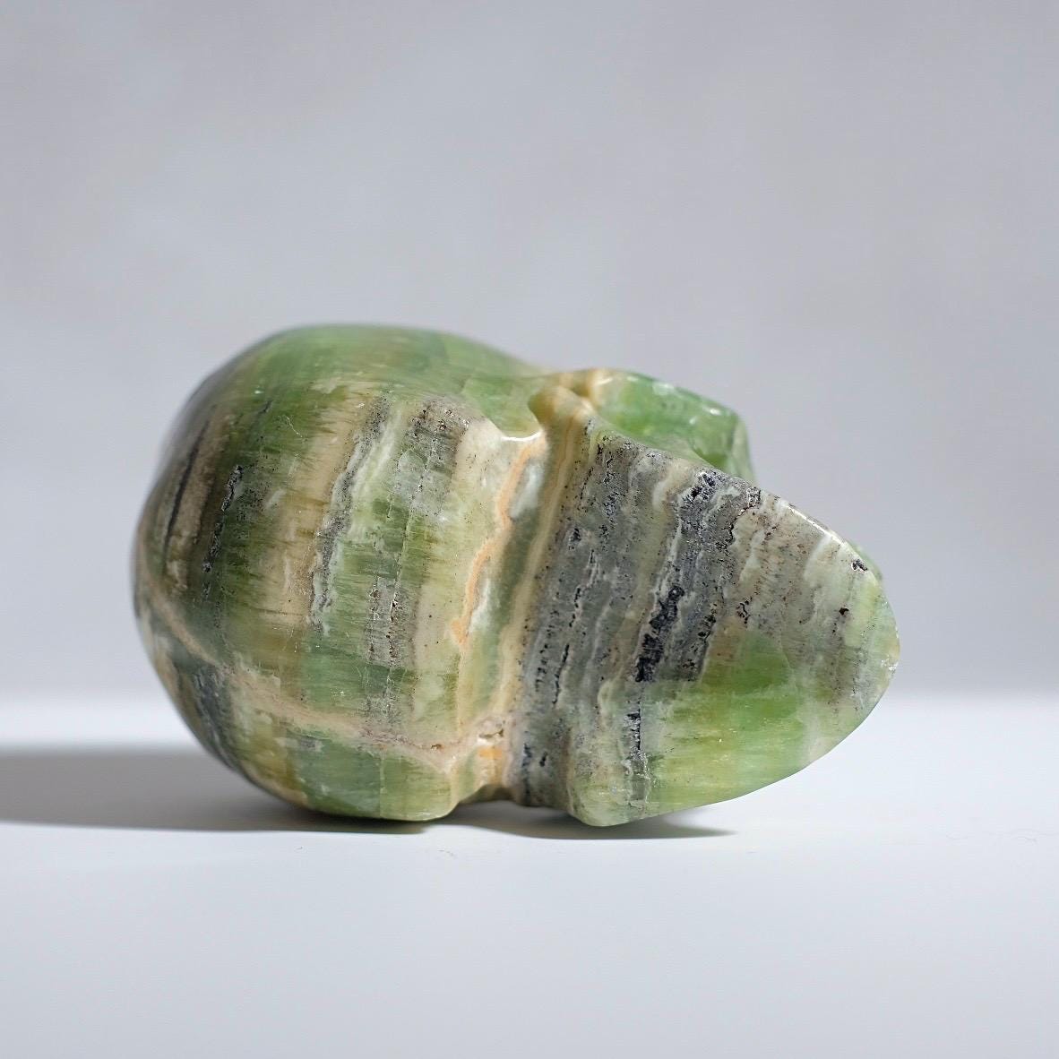 Kiwi Calcite Crystal Skull | Green Calcite Skull