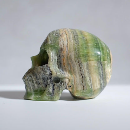 Kiwi Calcite Crystal Skull | Green Calcite Skull