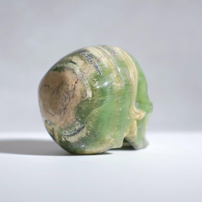 Kiwi Calcite Crystal Skull | Green Calcite Skull