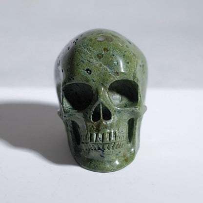 Dragon Blood Jasper Crystal Skull | Green Jasper Skull