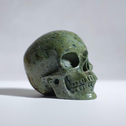 Dragon Blood Jasper Crystal Skull | Green Jasper Skull