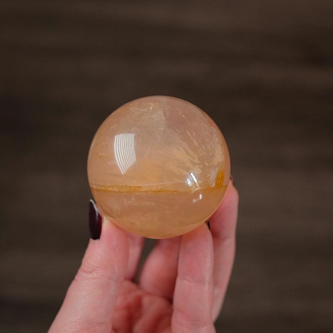 Star Rose Quartz Golden Healer Sphere | Star Golden Healer Quartz Crystal Sphere