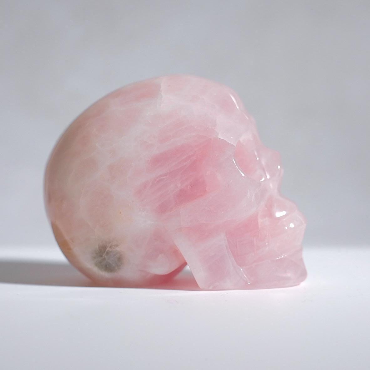 Rose Quartz Crystal Skull | Stone Skull Carving