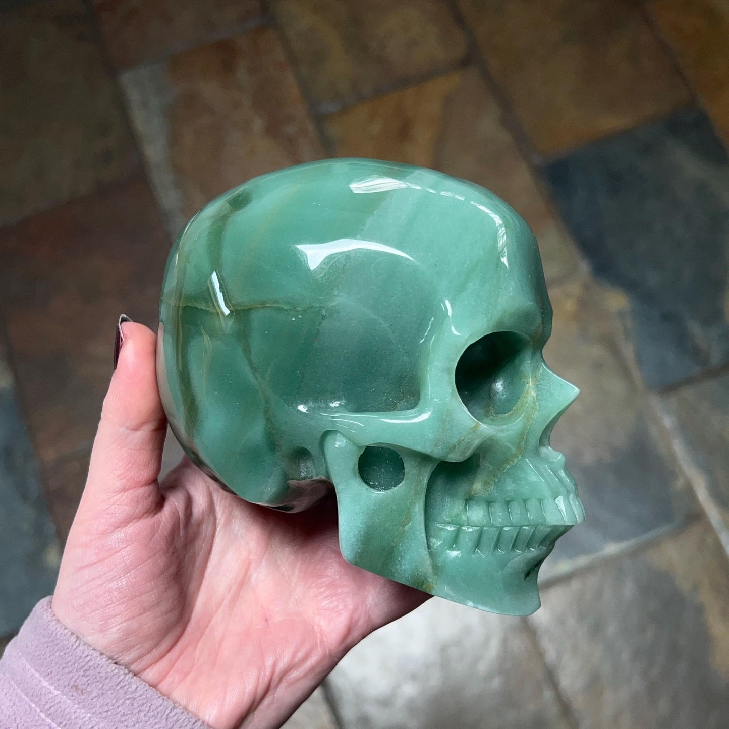 Large Green Aventurine Crystal Skull | Aventurine Skull