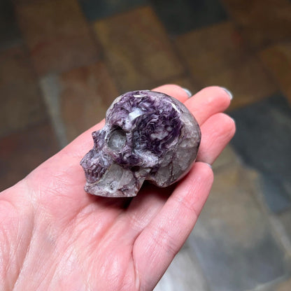 Charoite Crystal Skull | Purple Charoite Skull Crystal