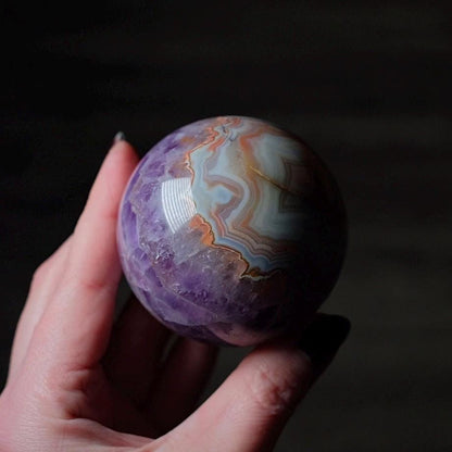 Amethyst Crazy Lace Agate Sphere | Amethyst Lace Agate Crystal Sphere