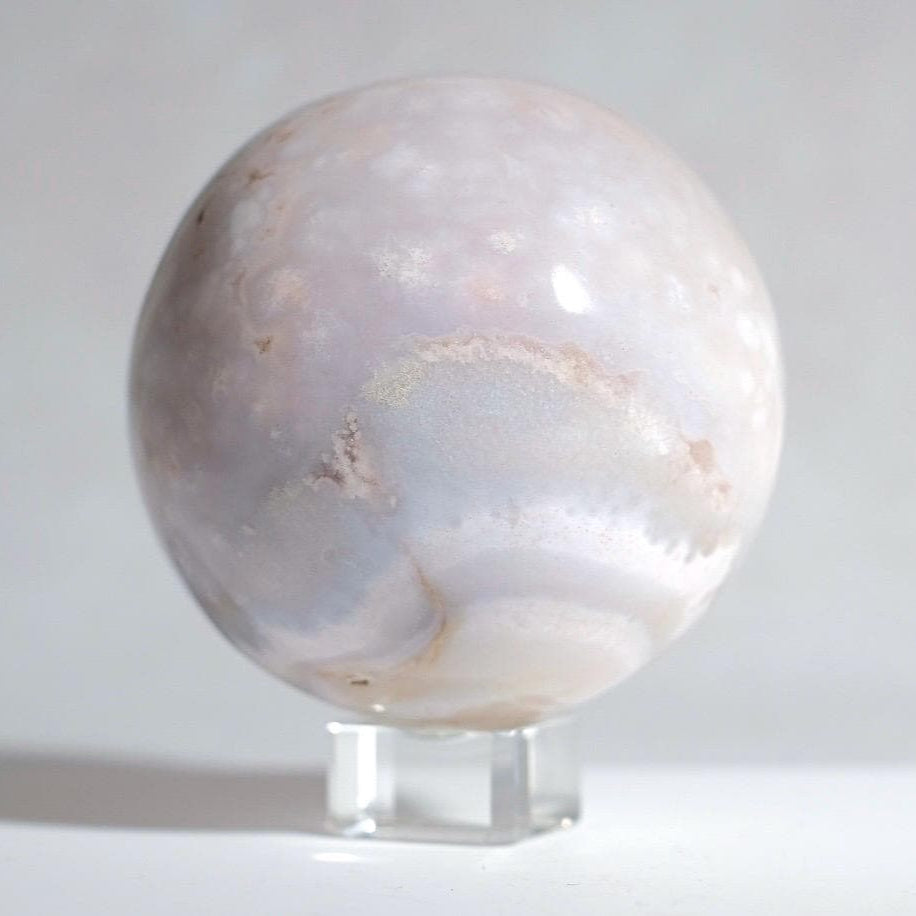 Flower Agate Sphere | Cherry Blossom Agate Crystal Sphere