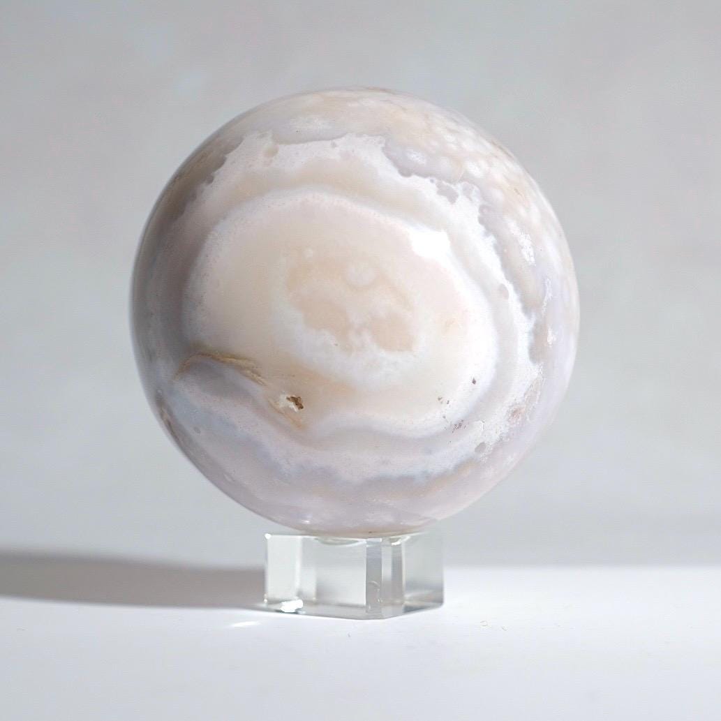 Flower Agate Sphere | Cherry Blossom Agate Crystal Sphere