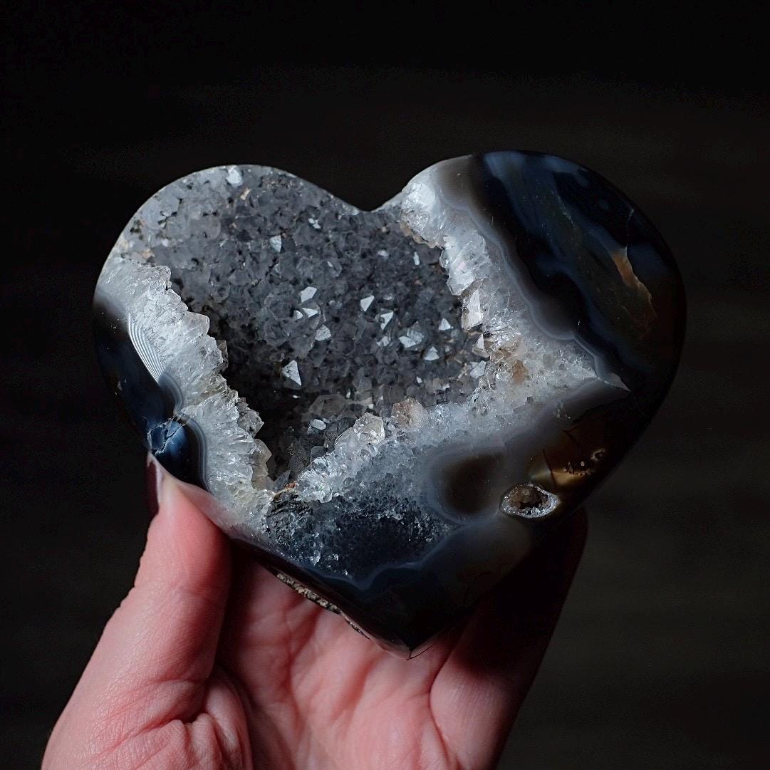 Druzy Agate Heart | Druzy Geode Crystal Heart | Agate Geode