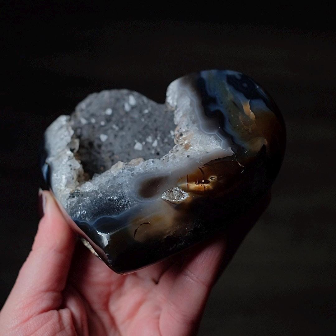 Druzy Agate Heart | Druzy Geode Crystal Heart | Agate Geode