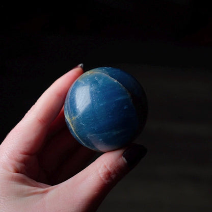 Lemurian Aquatine Calcite Sphere | Blue Onyx Crystal Sphere