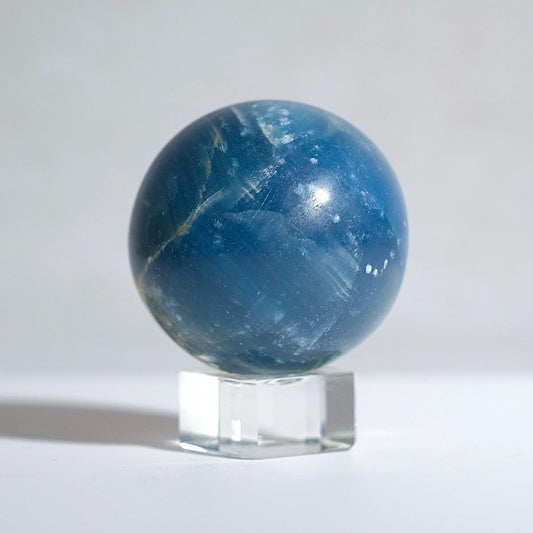 Lemurian Aquatine Calcite Sphere | Blue Onyx Crystal Sphere