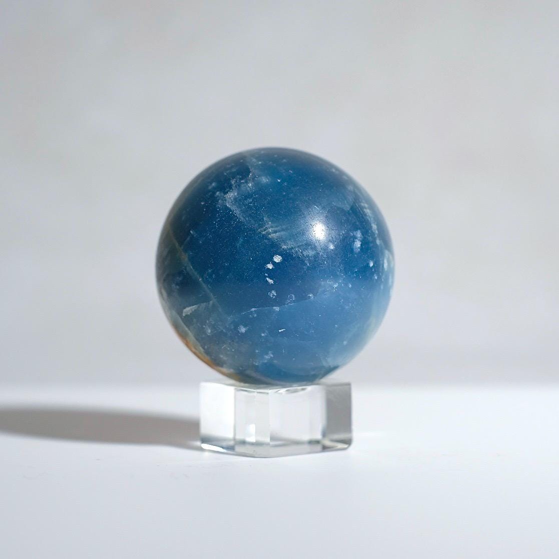 Lemurian Aquatine Calcite Sphere | Blue Onyx Crystal Sphere