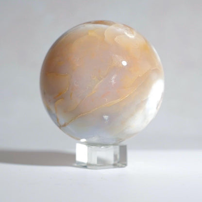 Druzy Flower Agate Sphere | Cherry Blossom Agate Crystal Sphere