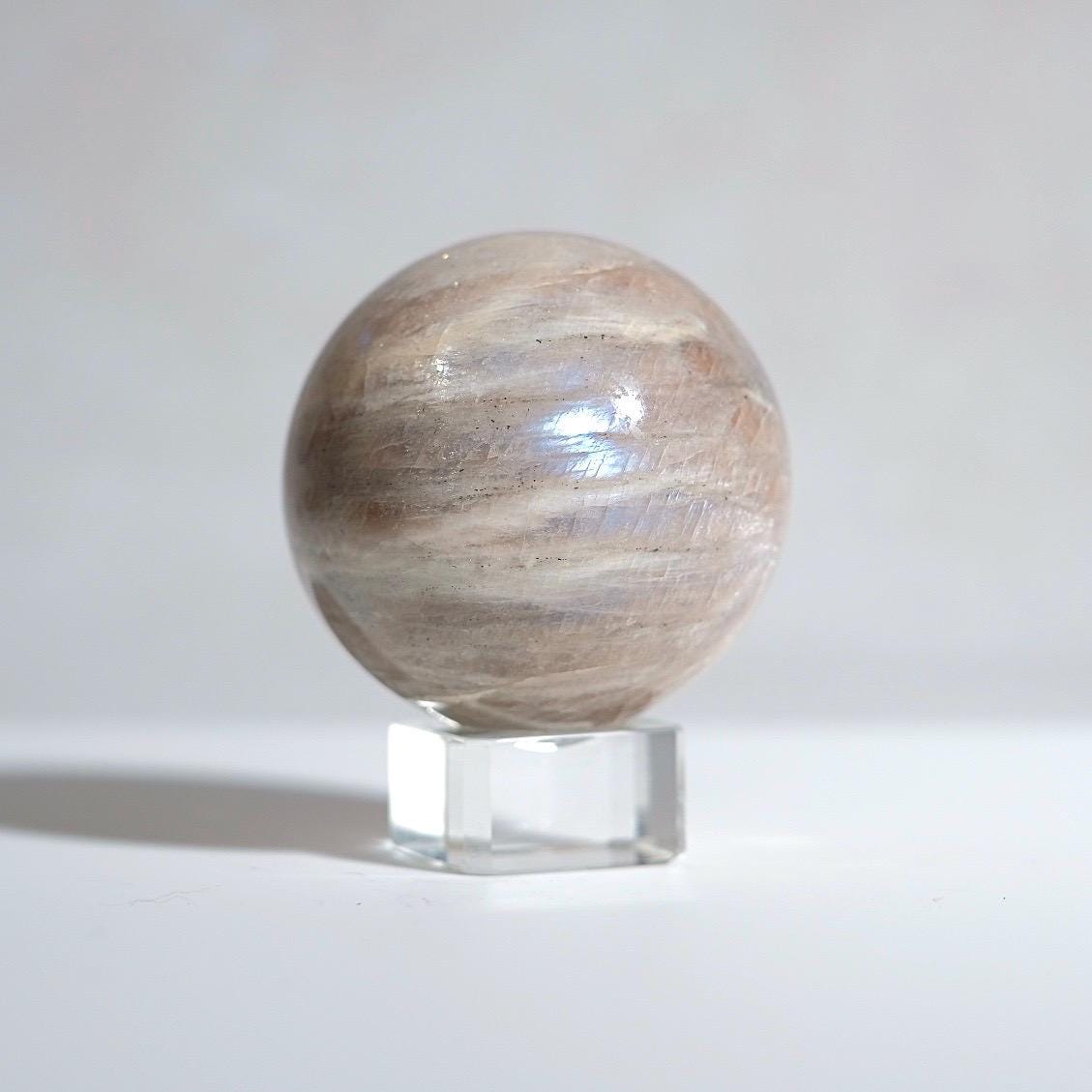 Sunstone + Moonstone Sphere | Flashy Blue Moonstone Crystal Sphere