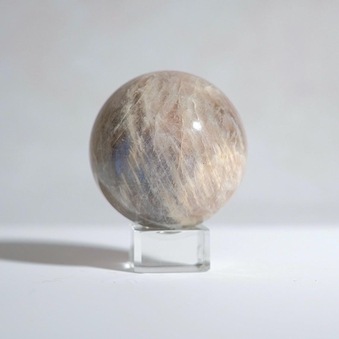 Sunstone + Moonstone Sphere | Flashy Blue Moonstone Crystal Sphere