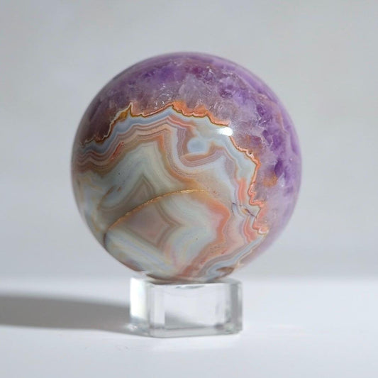 Amethyst Crazy Lace Agate Sphere | Amethyst Lace Agate Crystal Sphere