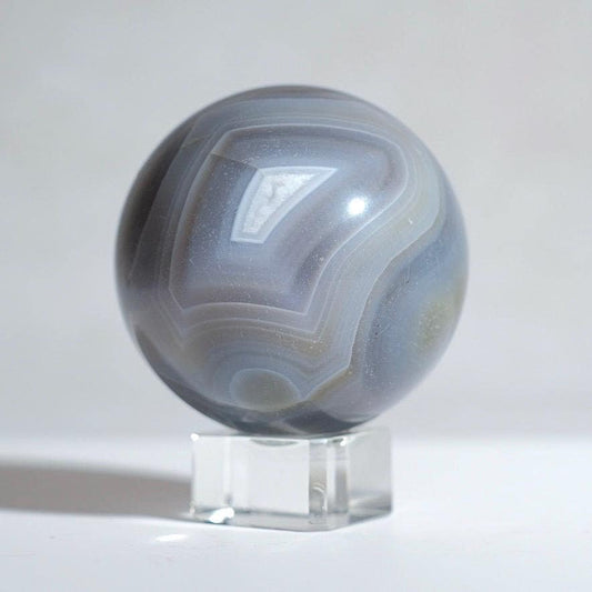 Banded Agate Sphere | Grey Agate Crystal Sphere