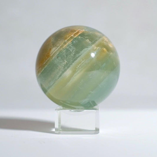 Lemurian Aquatine Calcite Sphere | Blue Onyx Crystal Sphere