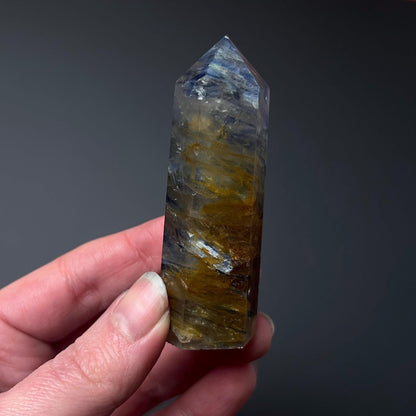 Rare Kyanite Point | Blue Kyanite & Golden Healer Crystal Tower