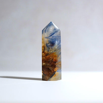 Rare Kyanite Point | Blue Kyanite & Golden Healer Crystal Tower