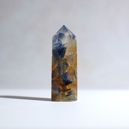 Rare Kyanite Point | Blue Kyanite & Golden Healer Crystal Tower