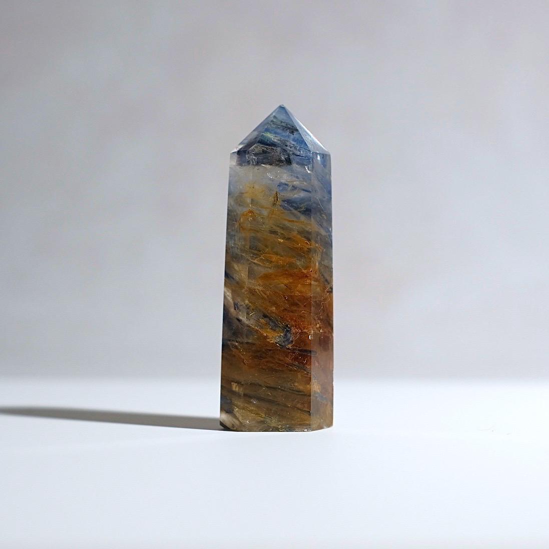 Rare Kyanite Point | Blue Kyanite & Golden Healer Crystal Tower