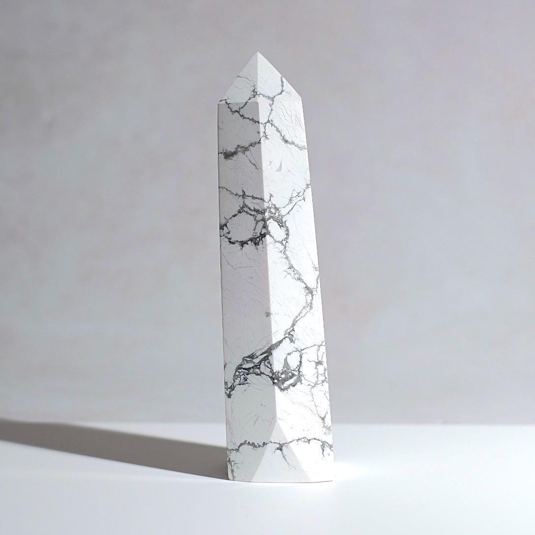 Large Howlite Tower | White Howlite Crystal Point