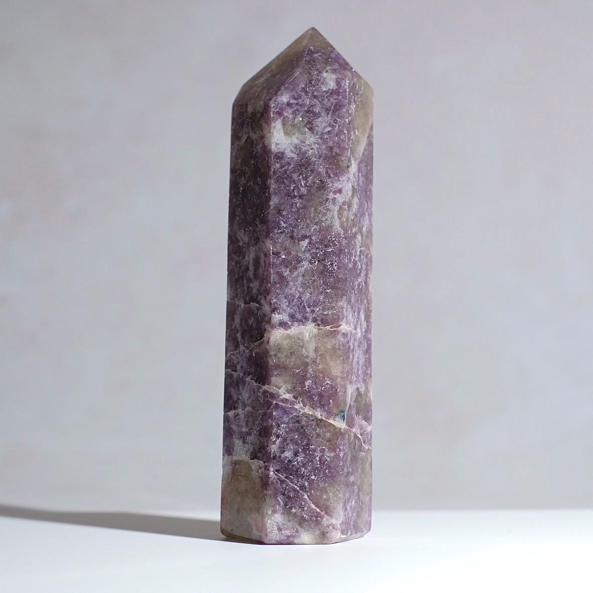 Unicorn Stone Tower w. Apatite | Pink Tourmaline + Lepidolite Crystal Point