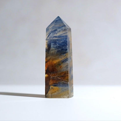 Rare Kyanite Point | Blue Kyanite & Golden Healer Crystal Tower