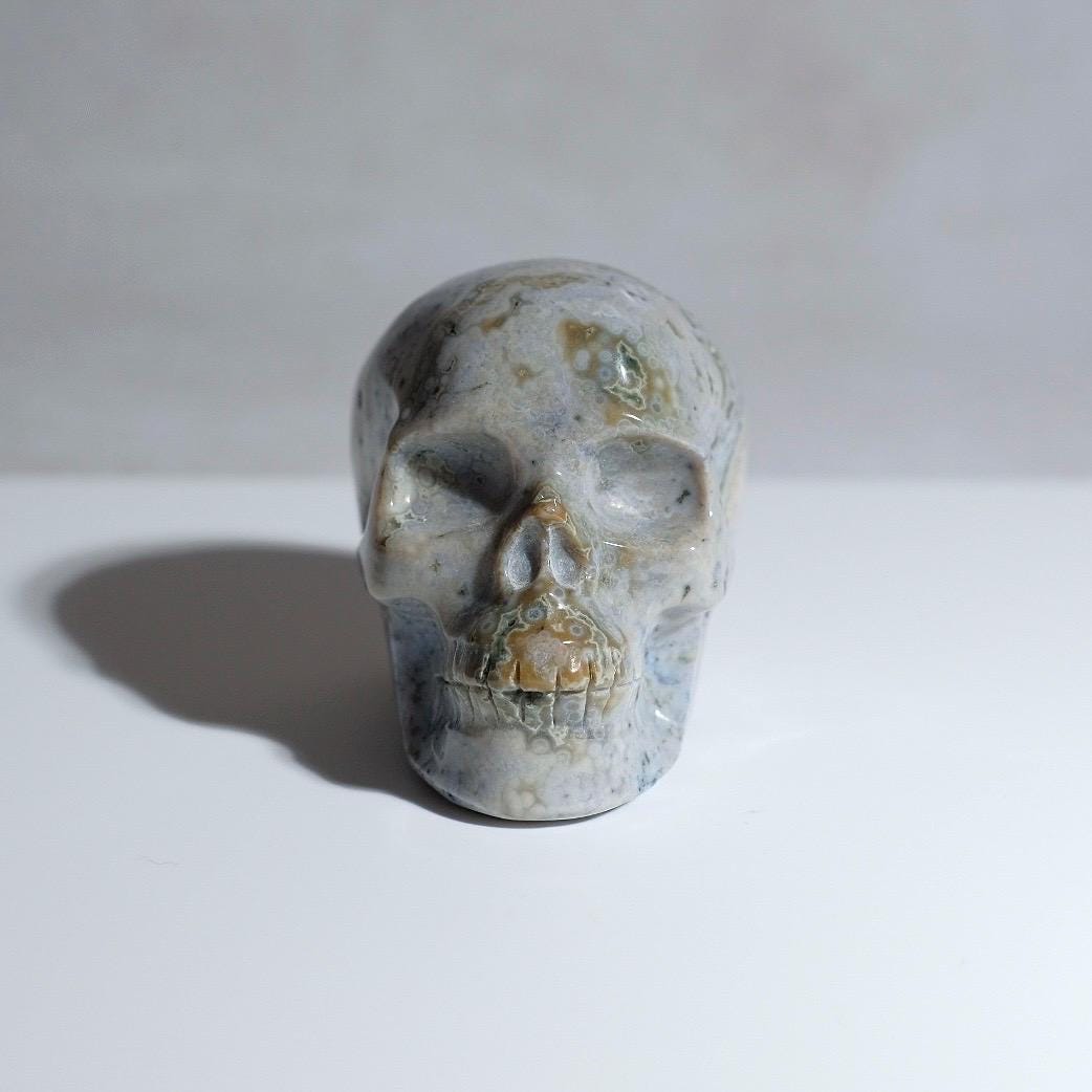 Ocean Jasper Crystal Skull | Orbicular Jasper Stone Skull