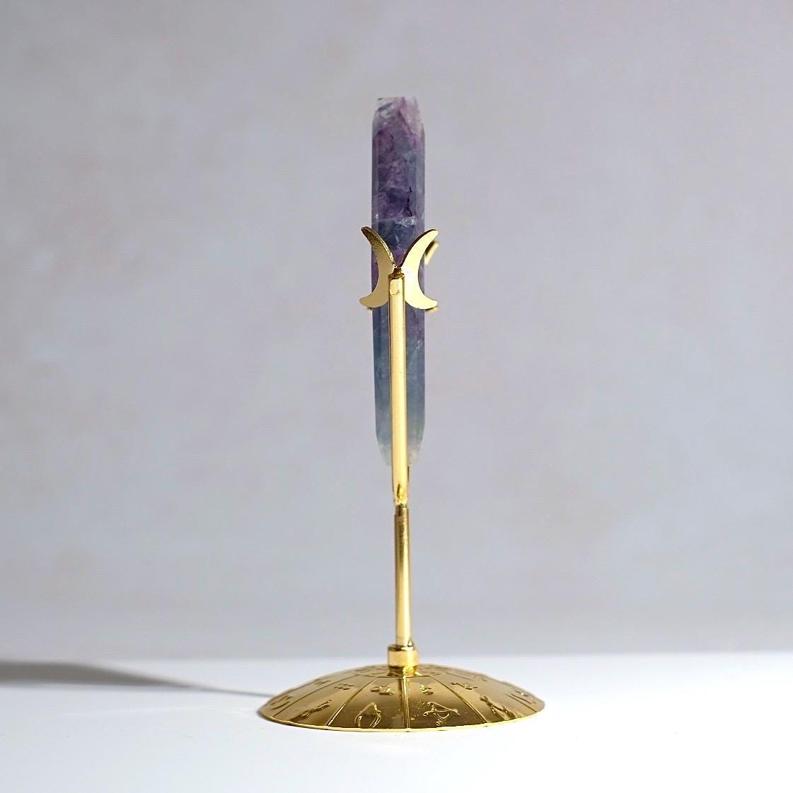 Fluorite Diamond + Stand | Fluorite Crystal Rhombus Carving