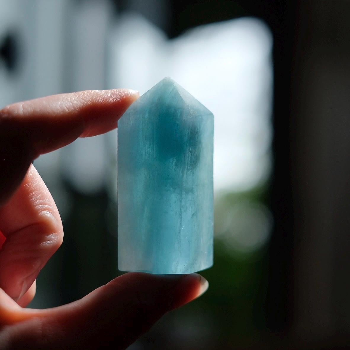 Blue Aquamarine Point | Aquamarine Crystal Tower