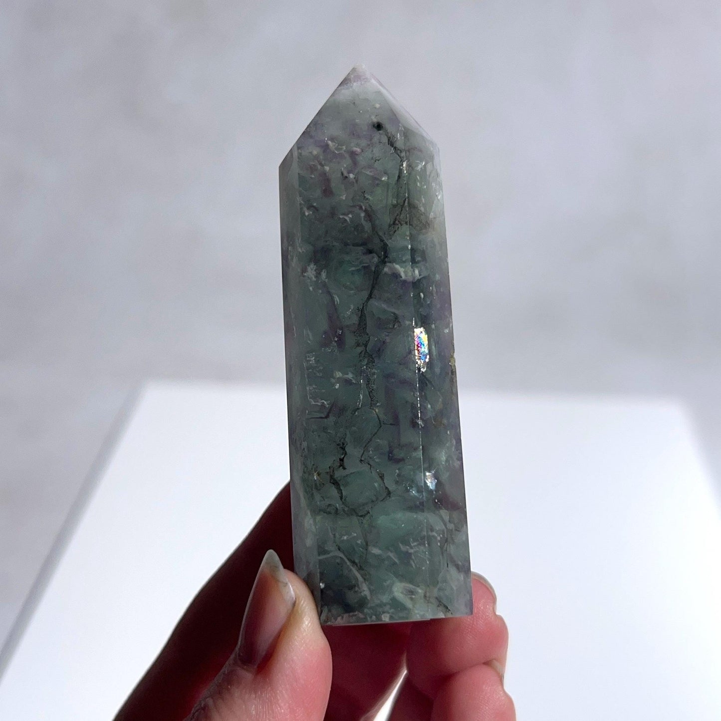 Feather Fluorite Tower | Dendritic Fluorite Crystal Point