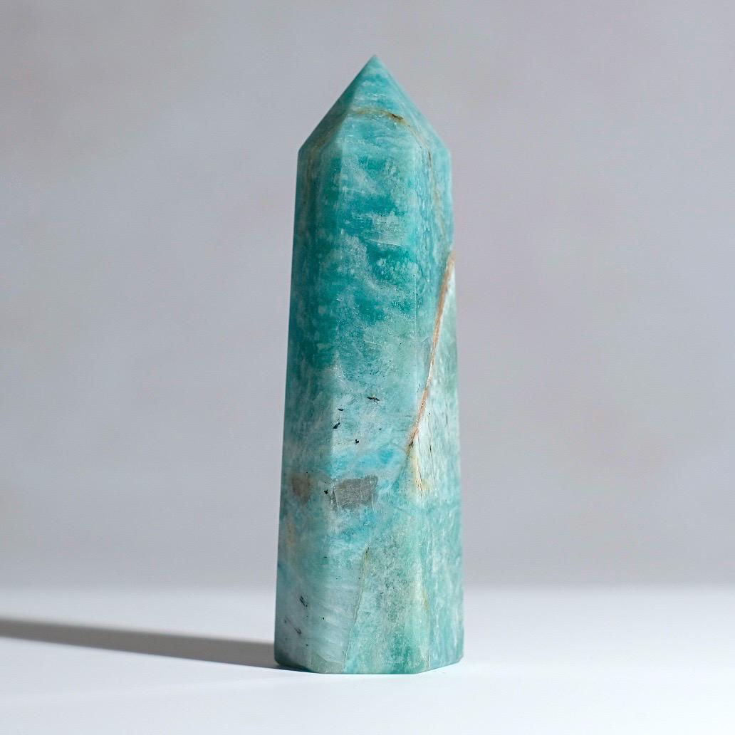 Amazonite Tower | Smokey Quartz + Amazonite Crystal Point