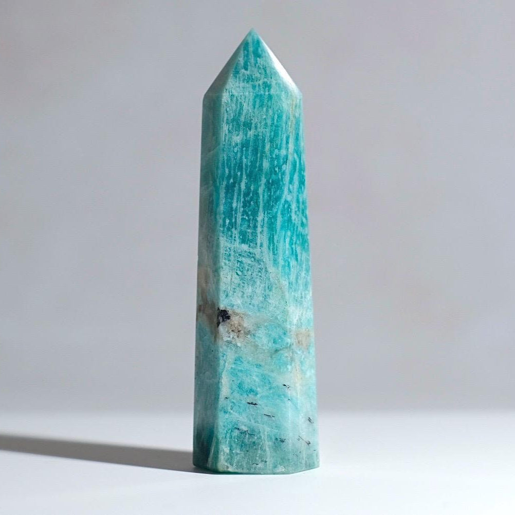 Amazonite Tower | Smokey Quartz + Amazonite Crystal Point