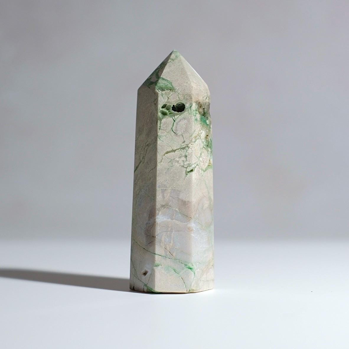 Natural Variscite Point | Utahlite Crystal Tower