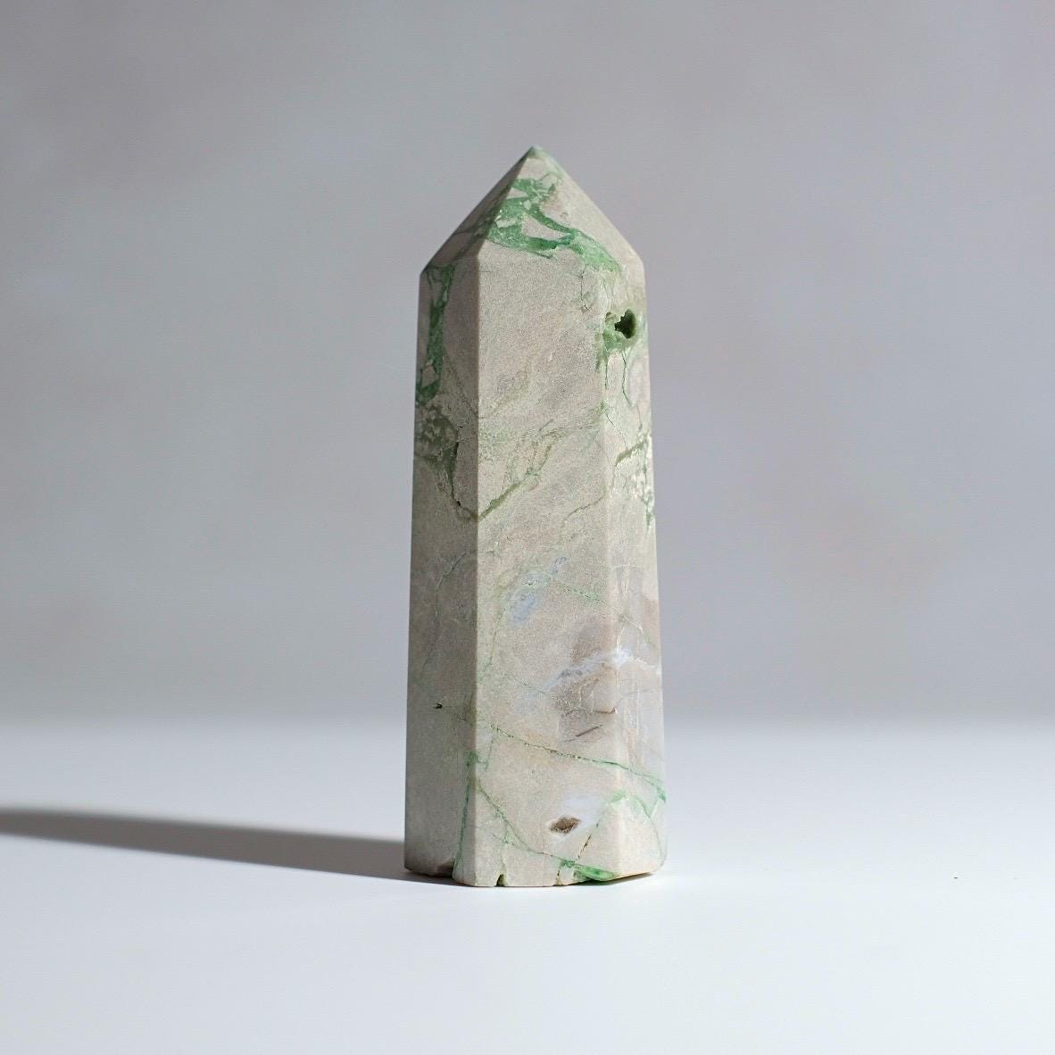 Natural Variscite Point | Utahlite Crystal Tower