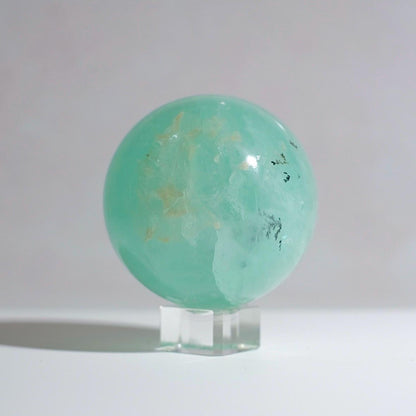 Rare Dendritic Fluorite Sphere | Mint Green Fluorite Crystal Sphere