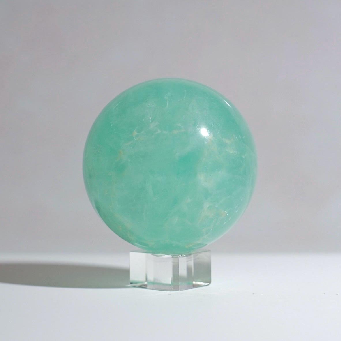 Rare Dendritic Fluorite Sphere | Mint Green Fluorite Crystal Sphere