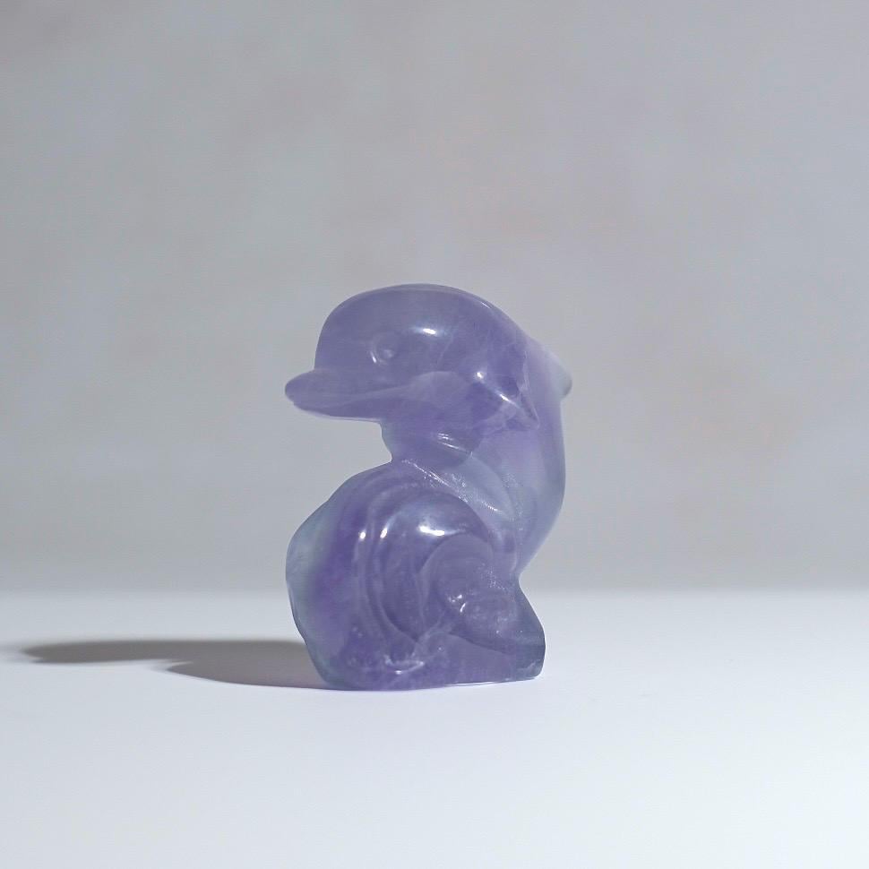 Tanzanite Fluorite Dolphin Carving | Crystal Dolphin