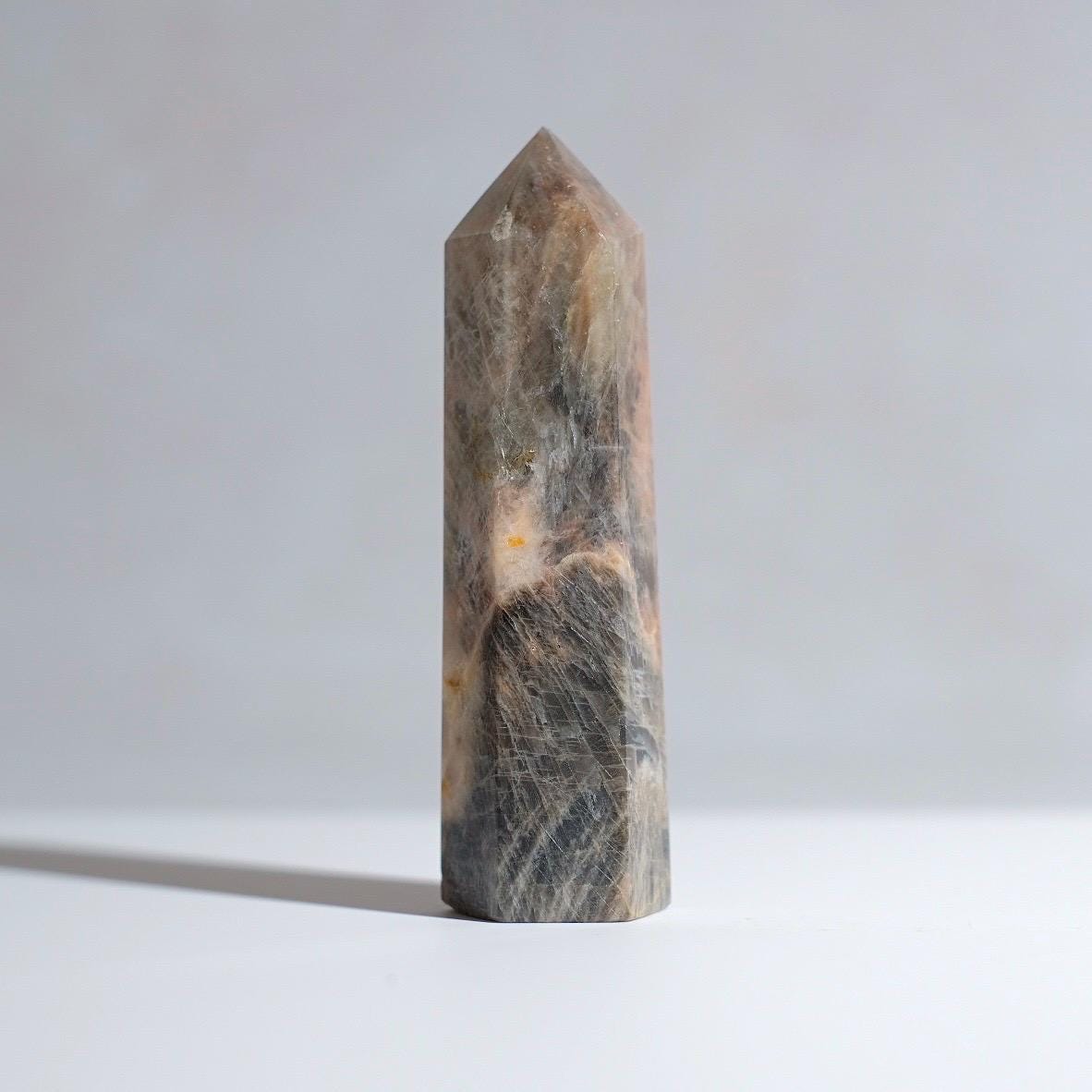 Black Moonstone Point | Flashy Moonstone Crystal Tower