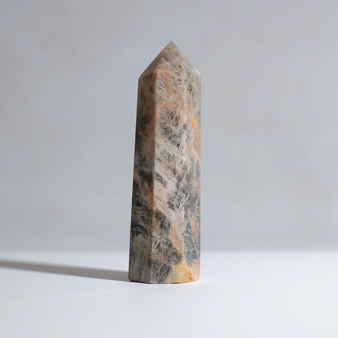 Black Moonstone Point | Flashy Moonstone Crystal Tower