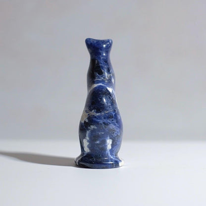 Sodalite Egyptian Cat Carving | Crystal Cat Figure